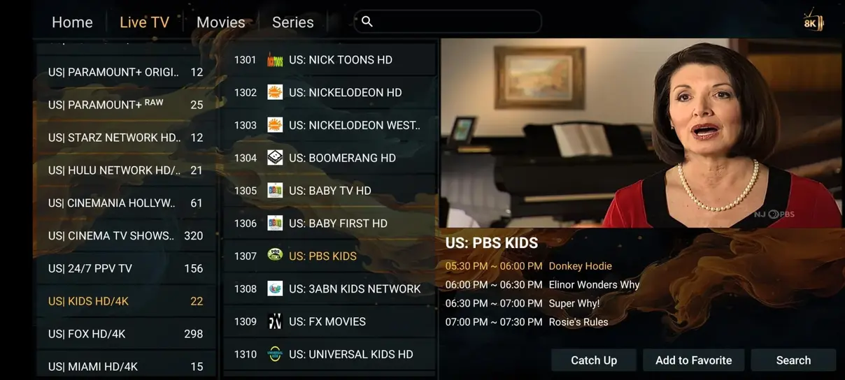 WeSellIPTV IPTV user interface guide and electronic program schedule